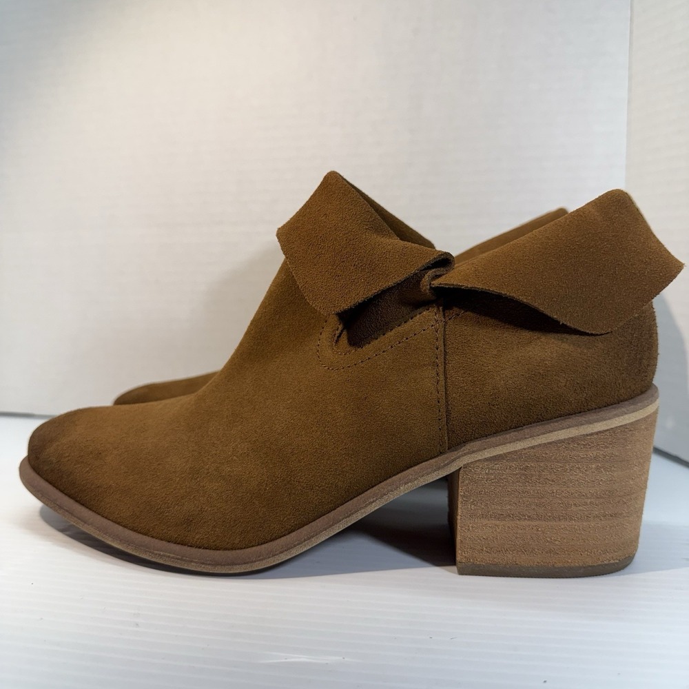 BP Brice Notched Bootie Leather Ankle Boots Cognac Brushed New Women's Size 9 M